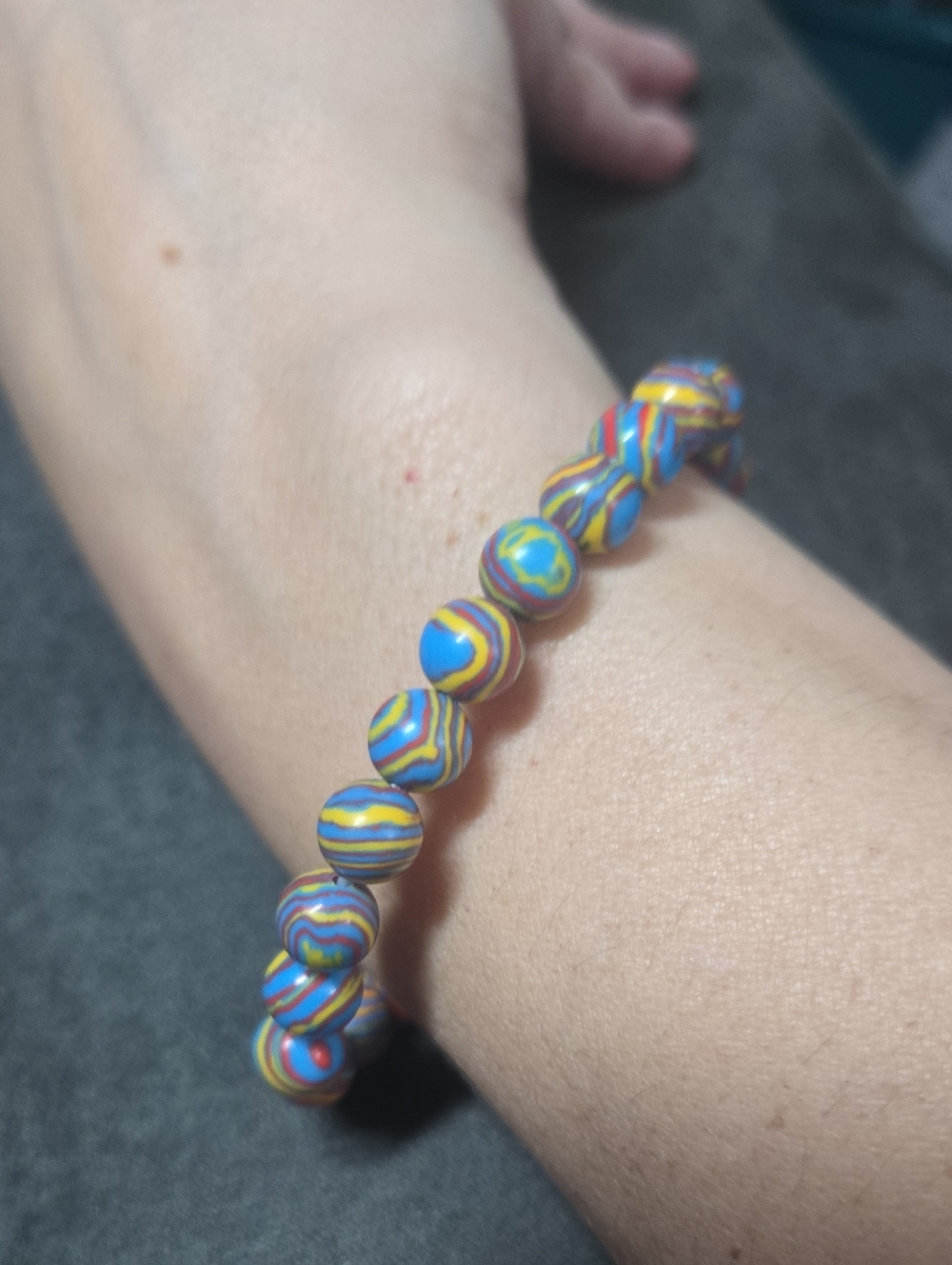 Handmade Peacock Gemstone Bracelet Boho Colorful Beaded Jewelry 655